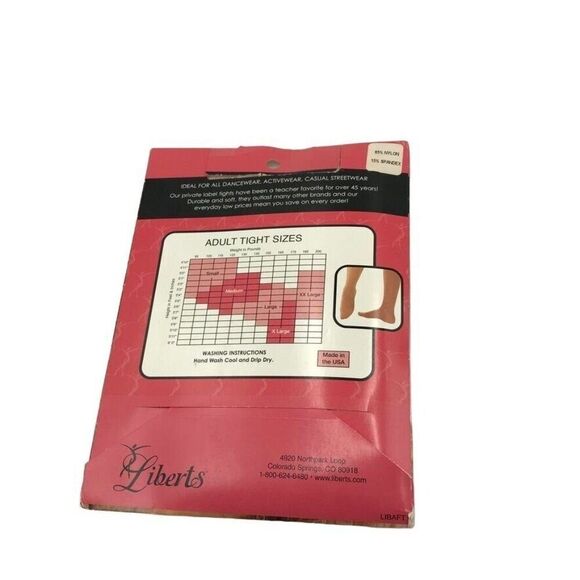 Liberts Dancewear Women's Opaque Tights Style 212 Size C White Footed - Picture 2 of 4